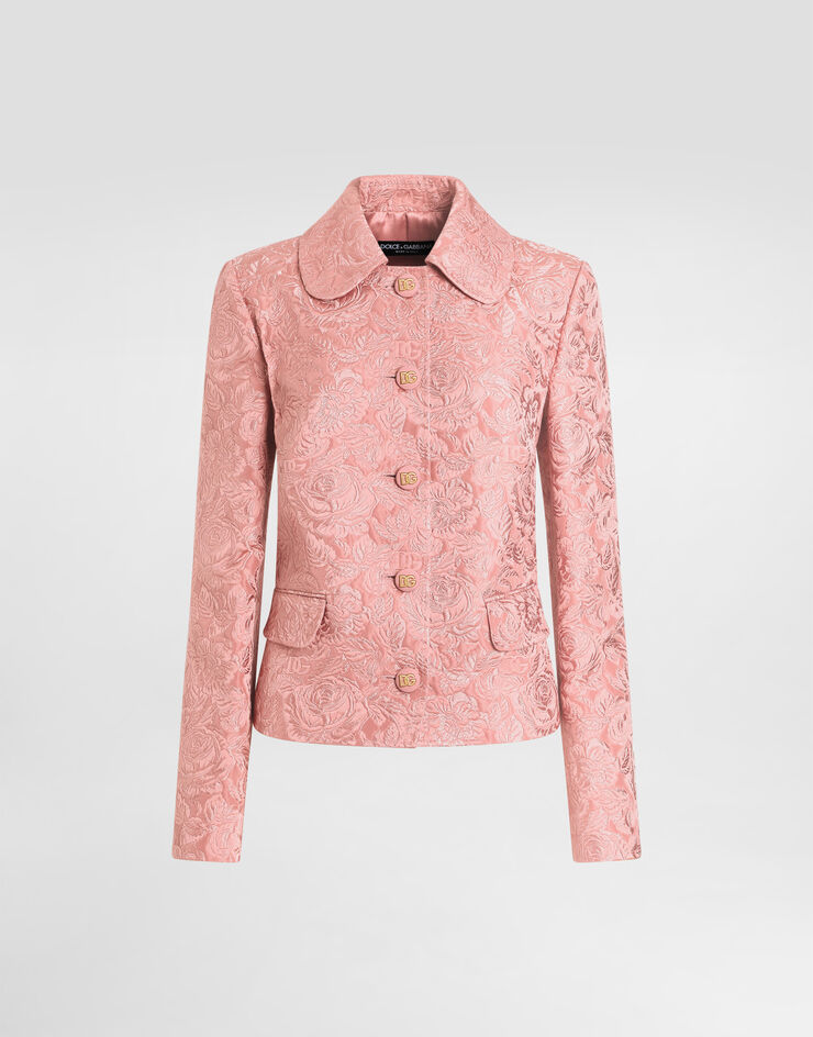 Dolce & Gabbana 花卉绗缝提花单排扣 Gabbana 夹克  Pink F29UETHJMQK