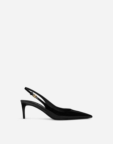 Dolce & Gabbana Patent leather slingbacks Black F26X8TFMMHN