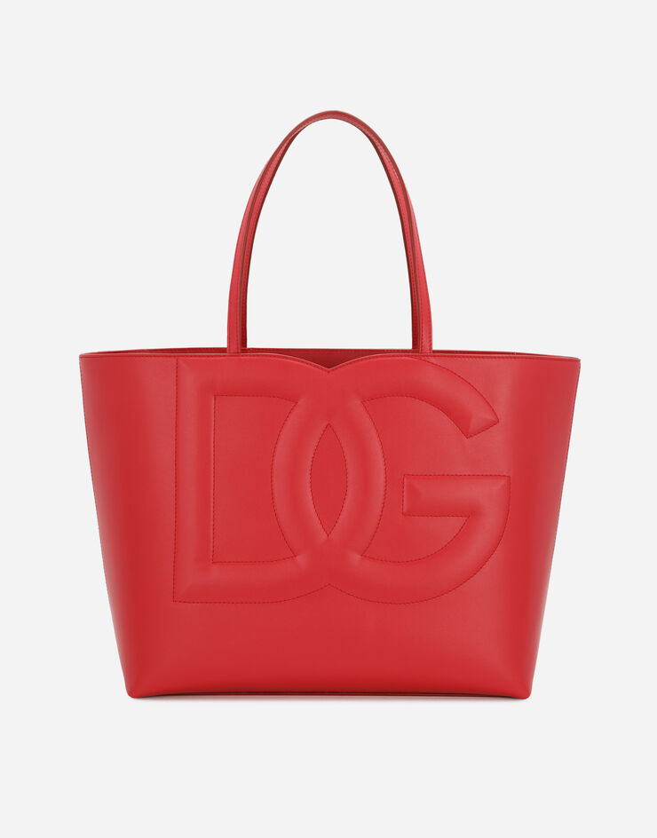 Dolce & Gabbana Cabas logo DG format moyen Rouge BB7338AW576
