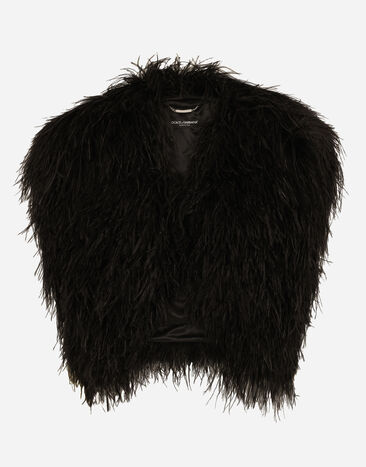 Dolce & Gabbana Bolero de plumas de avestruz Negro F26X6FGDBMX