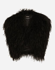 Dolce&Gabbana Ostrich feather bolero jacket Brown F791CTFU6Z1