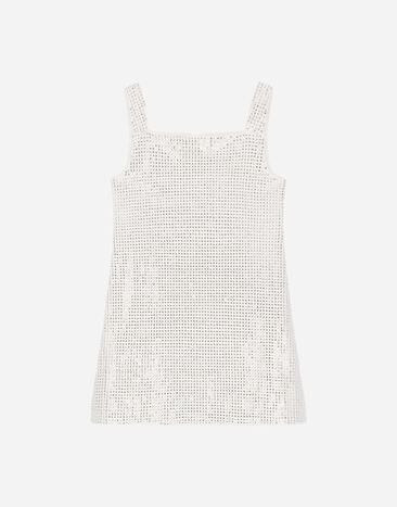 Dolce & Gabbana Short interlock dress with fusible rhinestones Multicolor L5JD6UG7JL5