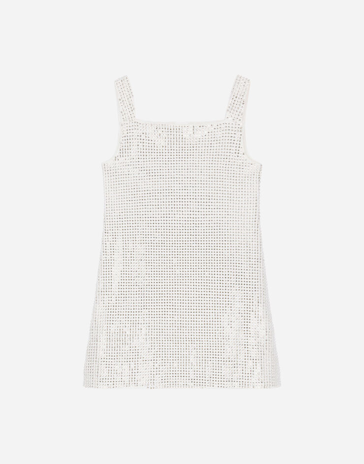 Dolce & Gabbana Short interlock dress with fusible rhinestones Multicolor L5JD6UG7JL5