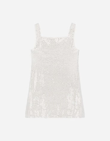 Dolce & Gabbana Short interlock dress with fusible rhinestones Print L53DU7IS1TK