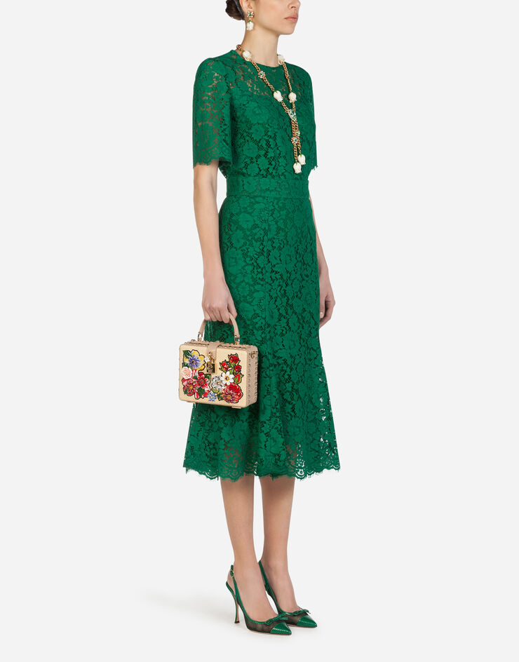 Dolce & Gabbana SHORT-SLEEVED LACE TOP VERDE F7R56THLMIJ