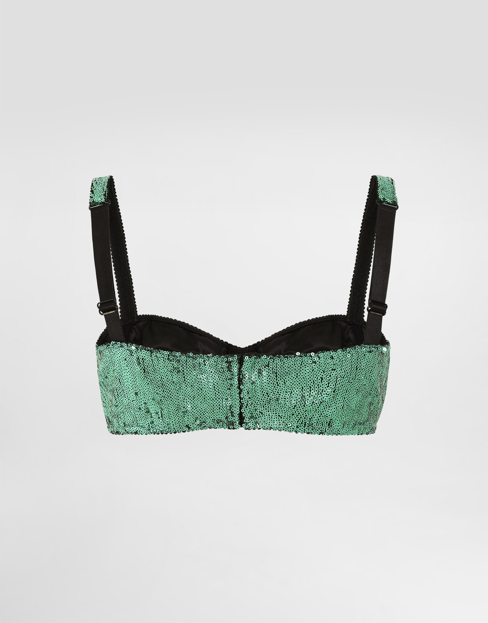【関税＆送料込み】Dolce & Gabbana Balconette Bra Satin balconette bra with conical cups in Black for Women