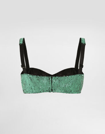 Dolce & Gabbana Balconette bra with micro-sequin embellishment Green O1B36TON05C