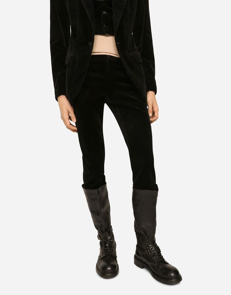Dolce&Gabbana Single-breasted smooth velvet suit Black GKTLMTGG844