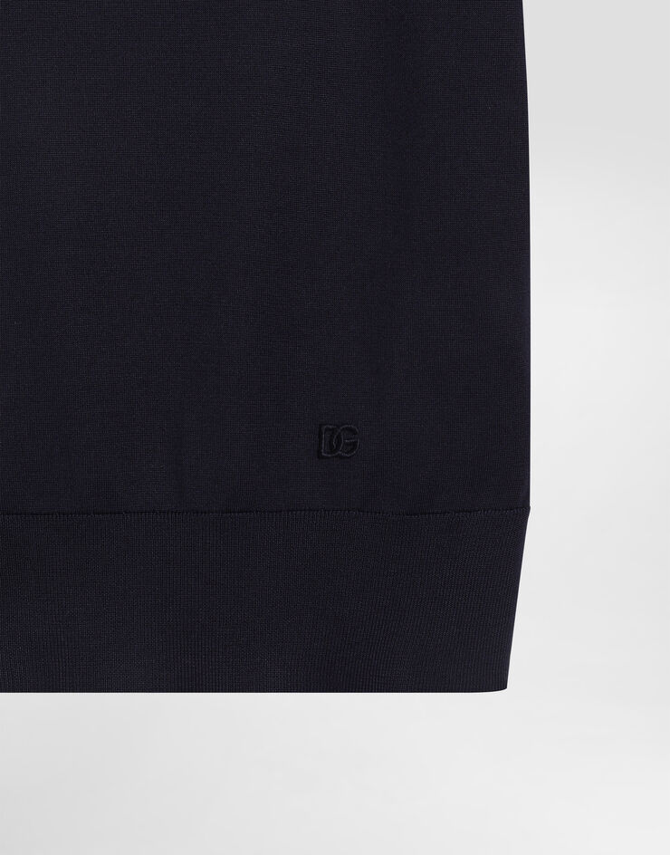 Dolce & Gabbana Maglia polo in seta Blu GXZ02ZJBSO5