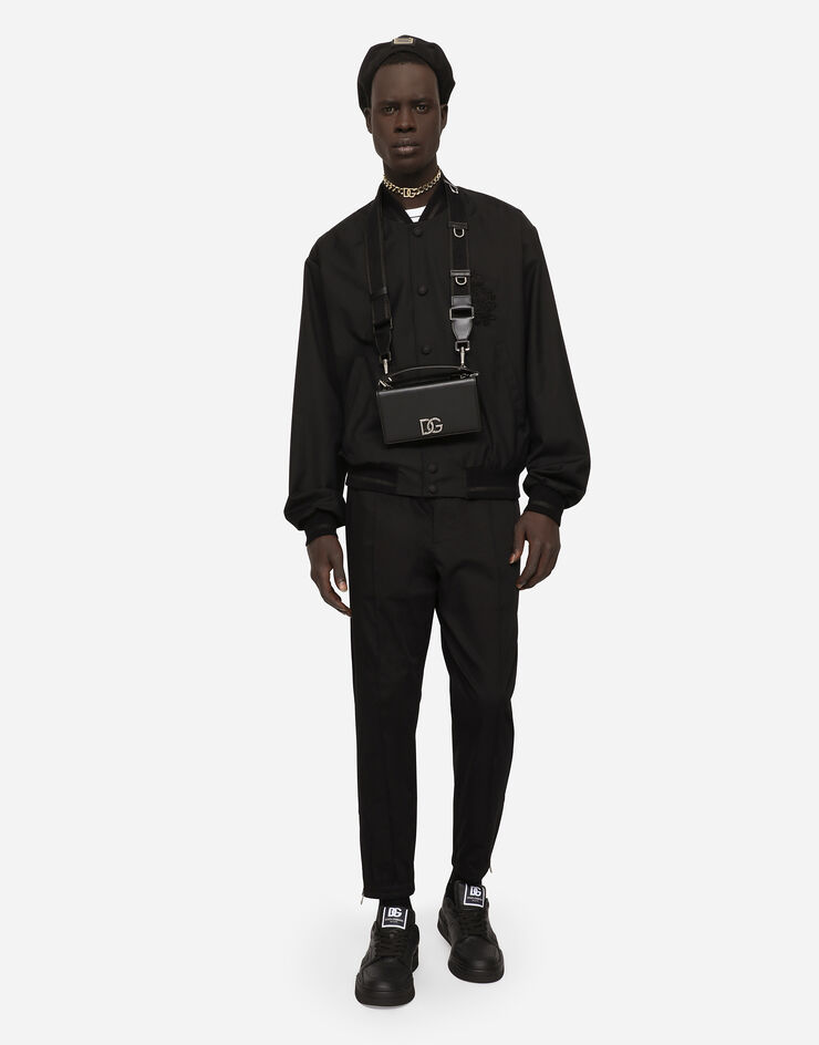 Dolce & Gabbana Nylon jacket with heraldic DG patch Black G9XM9ZFUSNU