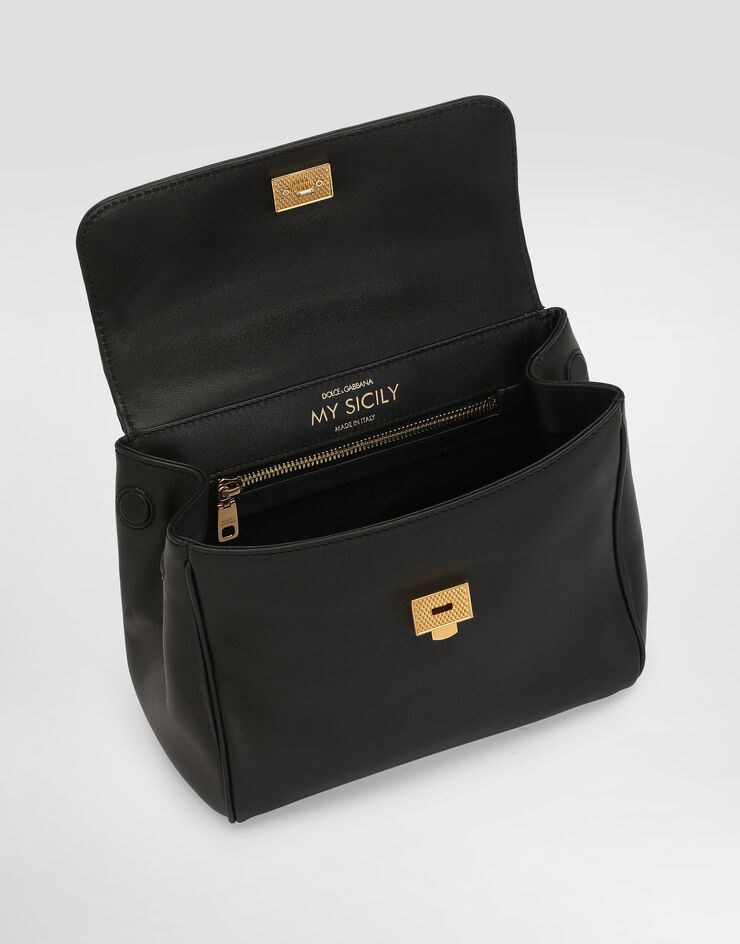 Dolce & Gabbana My Sicily handbag in plongé calfskin Black BB7781B7321