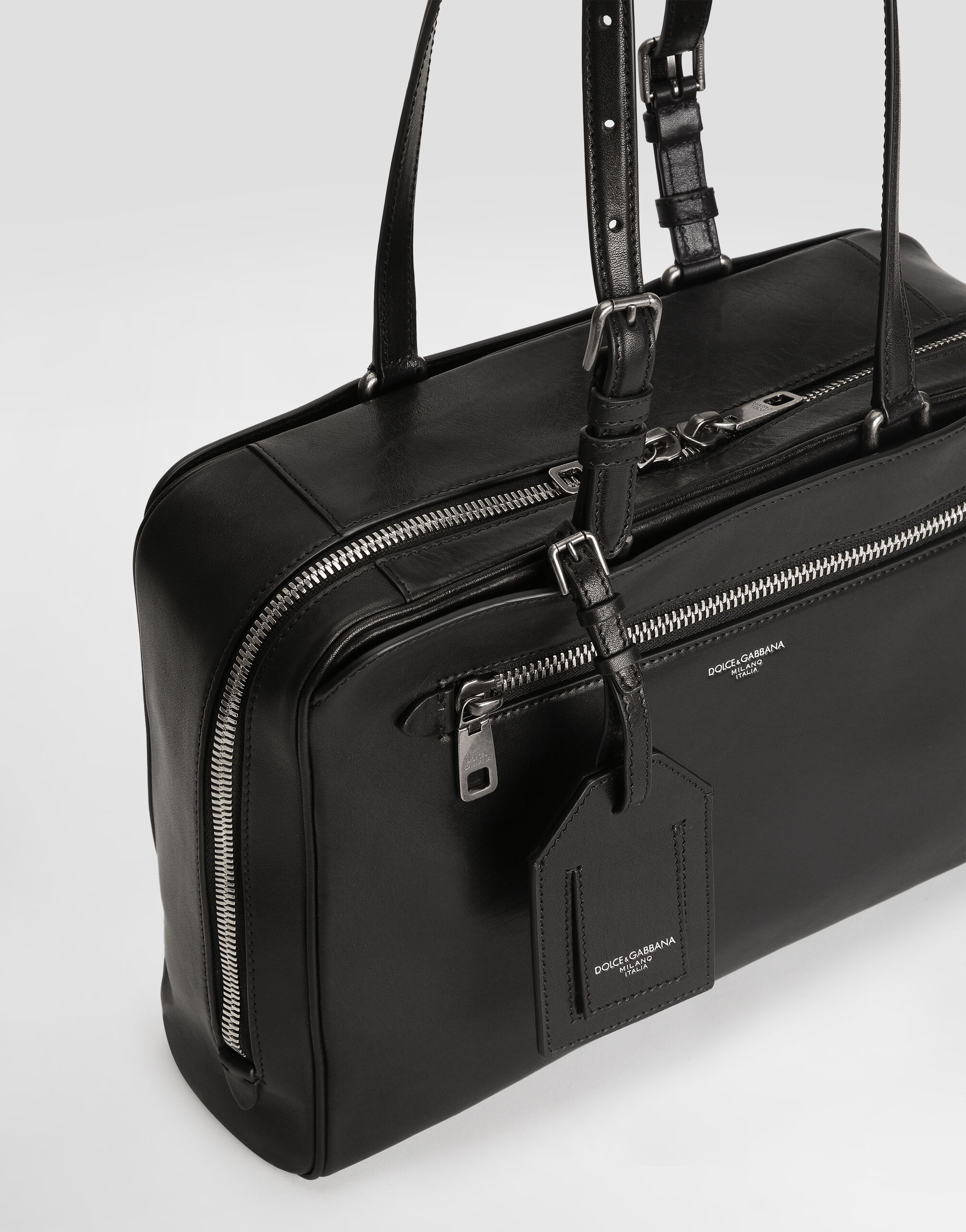 Ellis calfskin briefcase in Black for Men | Dolce&Gabbana® US