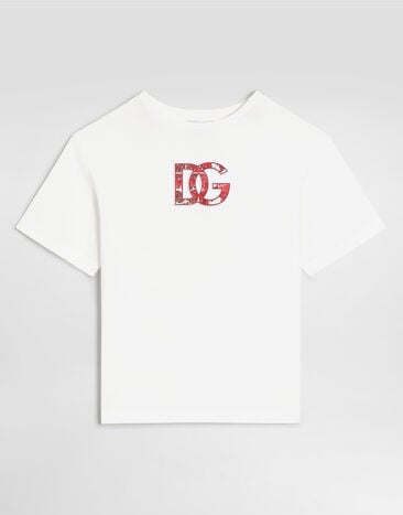 Dolce & Gabbana Jersey t-shirt with embossed logo White L4JTHVG7P4Z