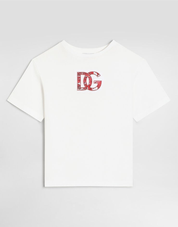 Dolce & Gabbana T-shirt en jersey avec logo en relief Dolce & Gabbana T-shirt en jersey avec logo en relief White L4JTHVG7P4Z