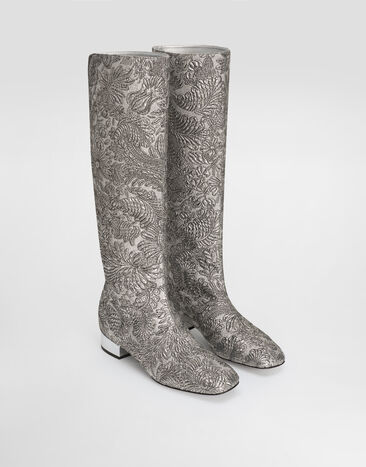 Dolce & Gabbana Brocade boots Silver CU1235AV760