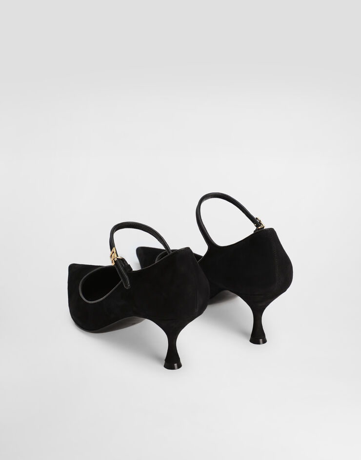 Dolce & Gabbana Pumps aus Velours- und Nappaleder Schwarz CD1964AQ134
