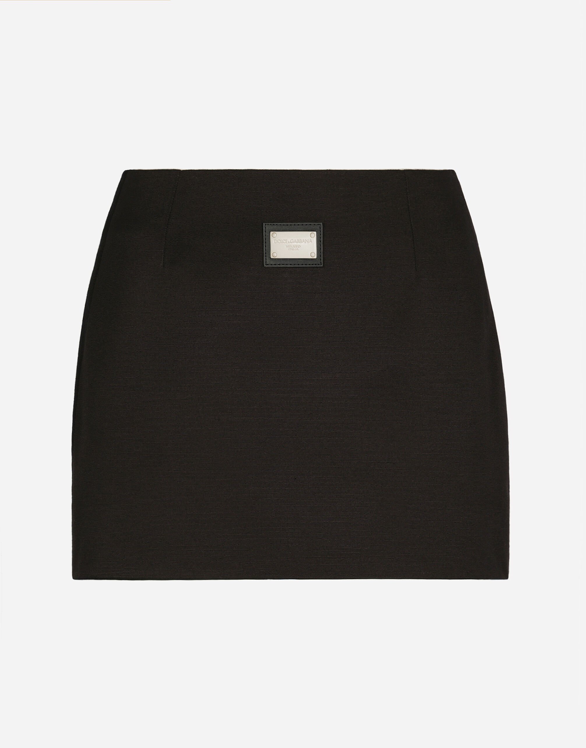 スカート Dolce & Gabbana F4CRGTHLMZM Skirts Black Satin calf-length skirt with corset-style belt detail in