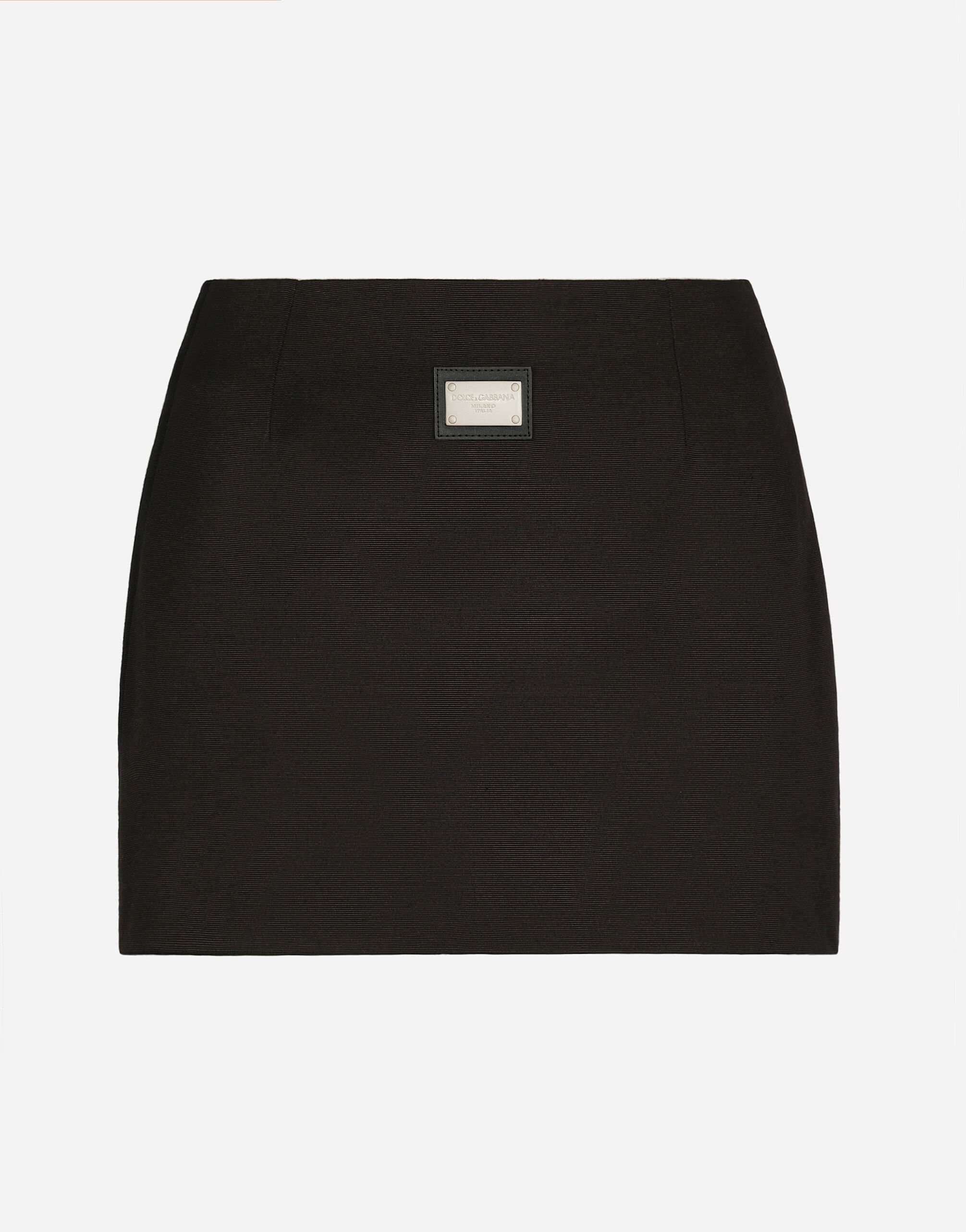 Dolce & Gabbana Short Ottoman skirt with Dolce&Gabbana tag Black FTAM2TFJRD0