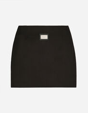 Dolce&Gabbana Short Ottoman skirt with Dolce&Gabbana tag Black F4CLKTFU8BM