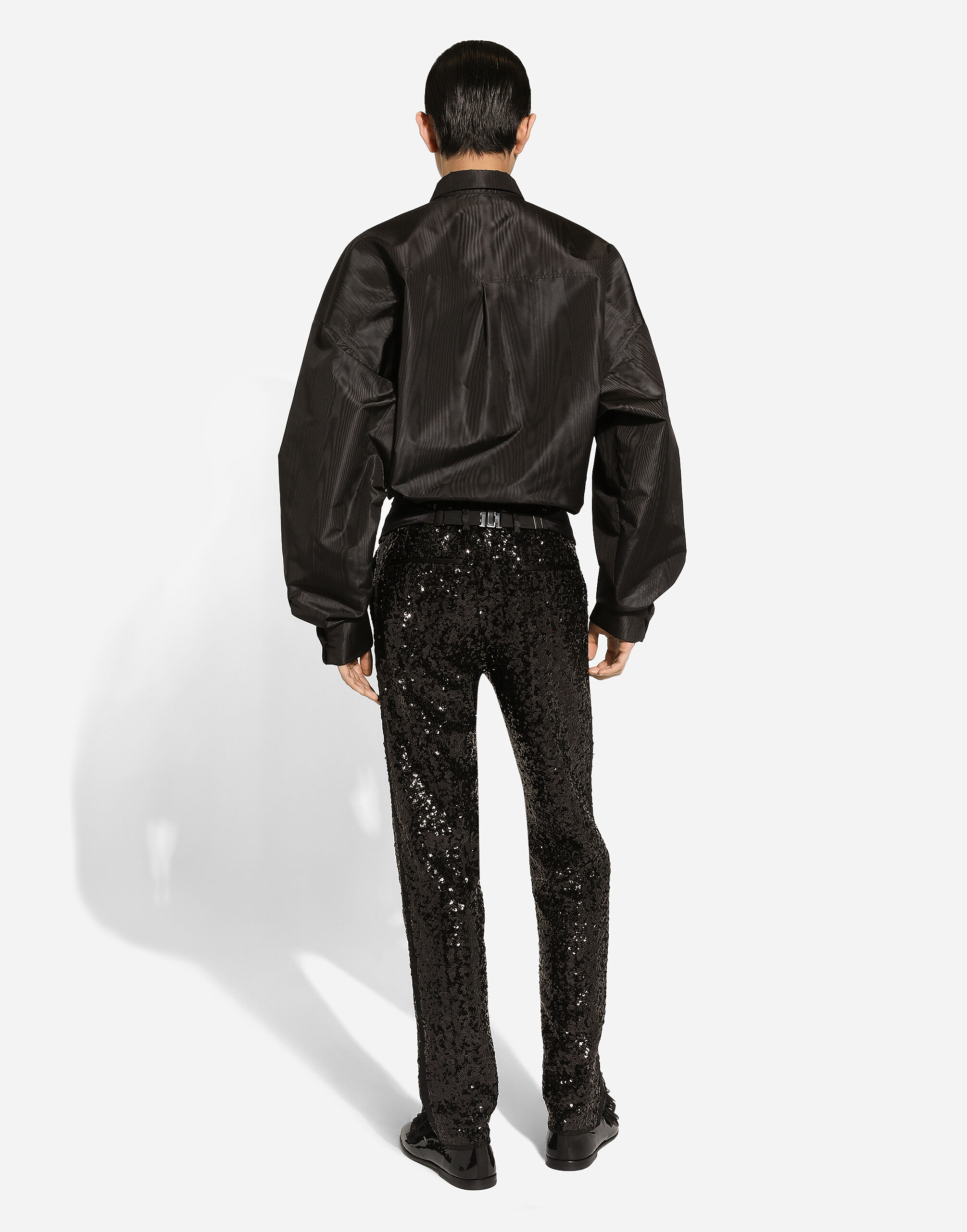 Classic tuxedo pants with sequins in Black for Men