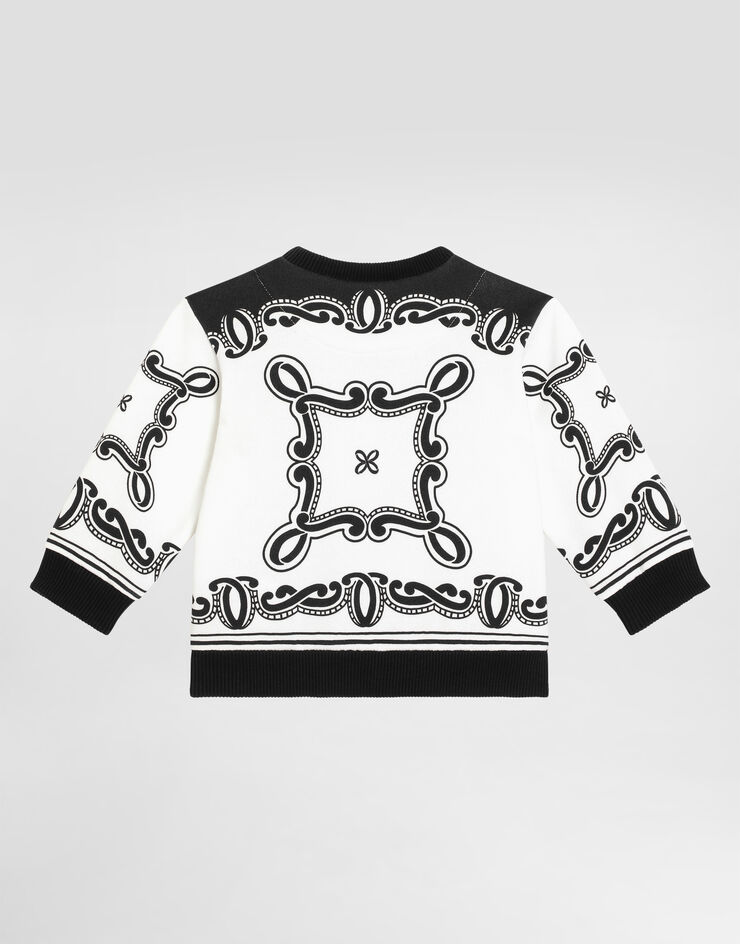 Dolce & Gabbana سويت شيرت بياقة دائرية وطبعة ربطة رأس مطبعة L1JWDOII7FQ