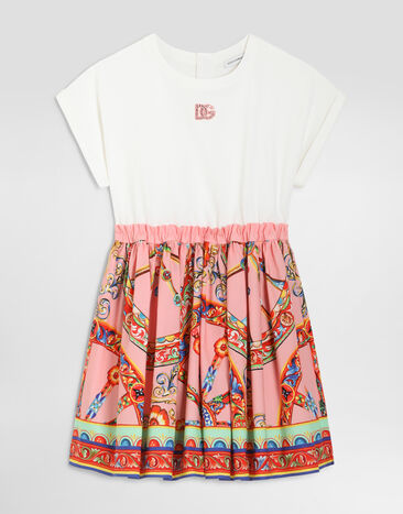 Dolce & Gabbana Carretto-print mix material dress Multicolor L5JDAUG7P5S