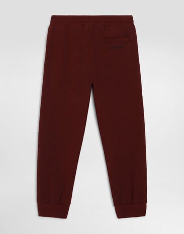 Dolce & Gabbana Fleece jogging trousers with logo Bordeaux L4JPWIG7QK0