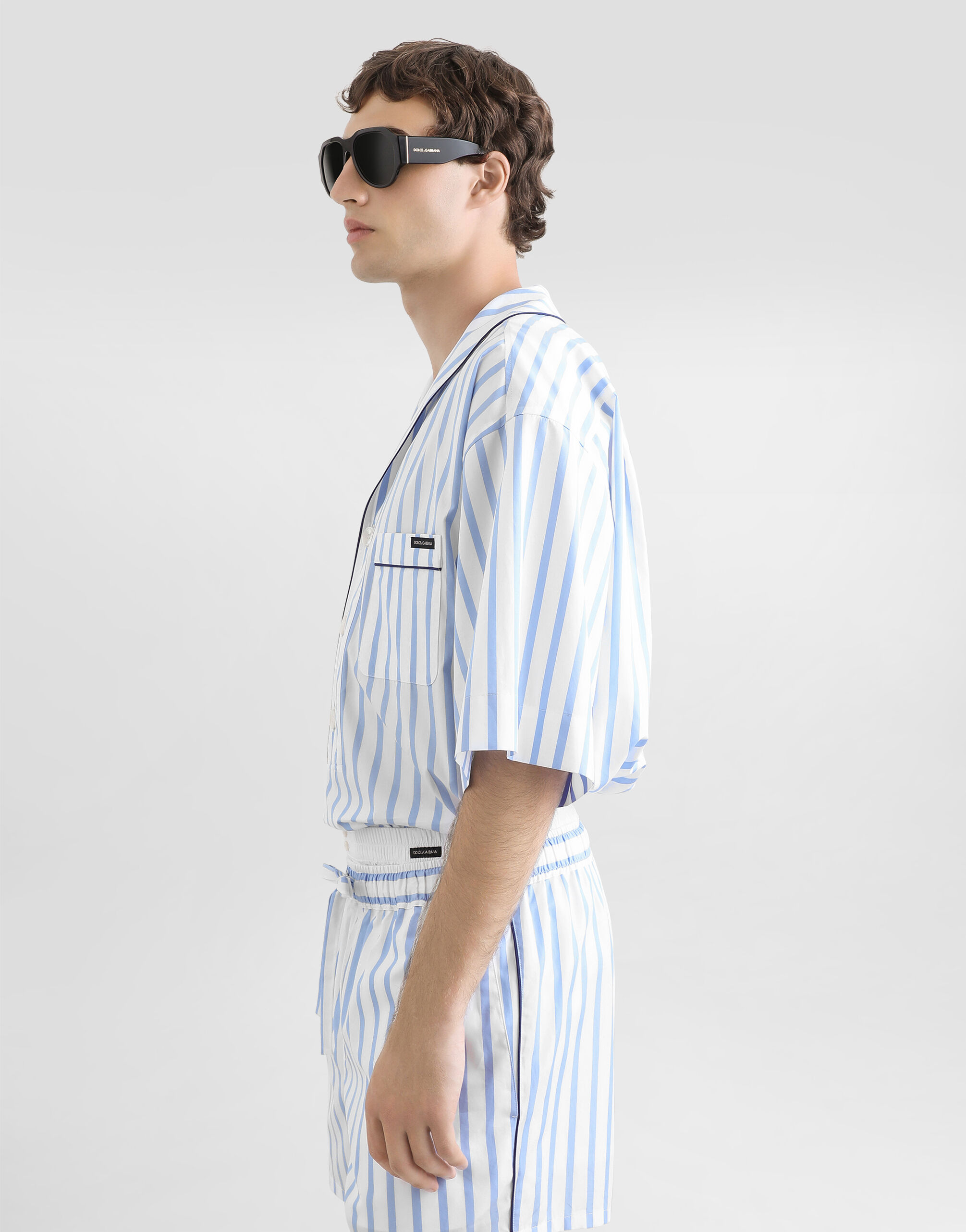 Striped poplin shirt in Multicolor for Men | Dolce&Gabbana® US
