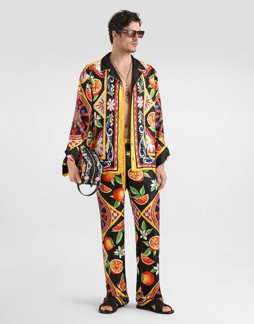 Dolce & Gabbana Carretto-print silk twill shirt Multicolor G5IF1THI14M