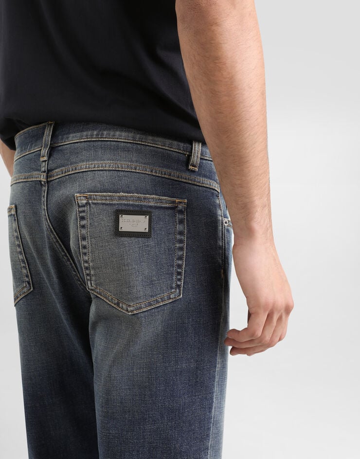 Dolce & Gabbana Regular-fit blue wash stretch jeans Multicolor GYJCCDG8OW9