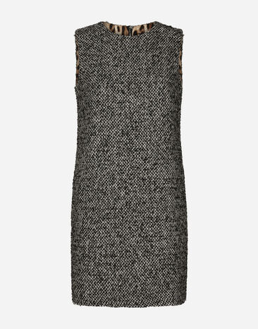Dolce & Gabbana Vestido corto acampanado de tweed moteado Multicolor F6ZN8TFMMHC