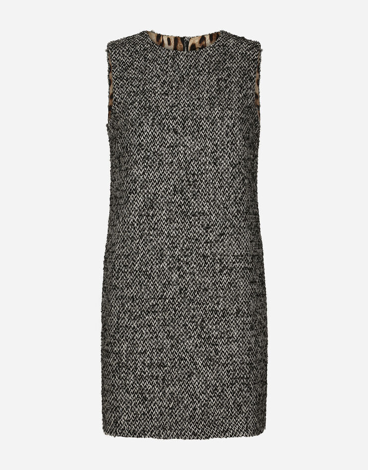 Dolce & Gabbana Vestido corto acampanado de tweed moteado Multicolor F6ZN8TFMMHC