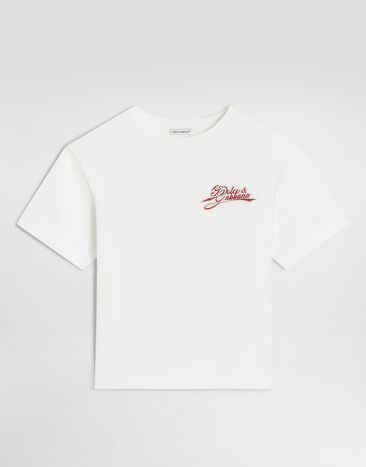 Dolce & Gabbana Футболка из джерси с логотипом White L4JTHVG7P4Y