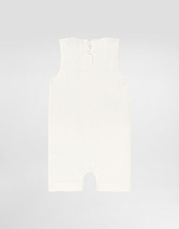 Dolce & Gabbana Diamond-stitch knit romper suit White L1KO08JBCGA