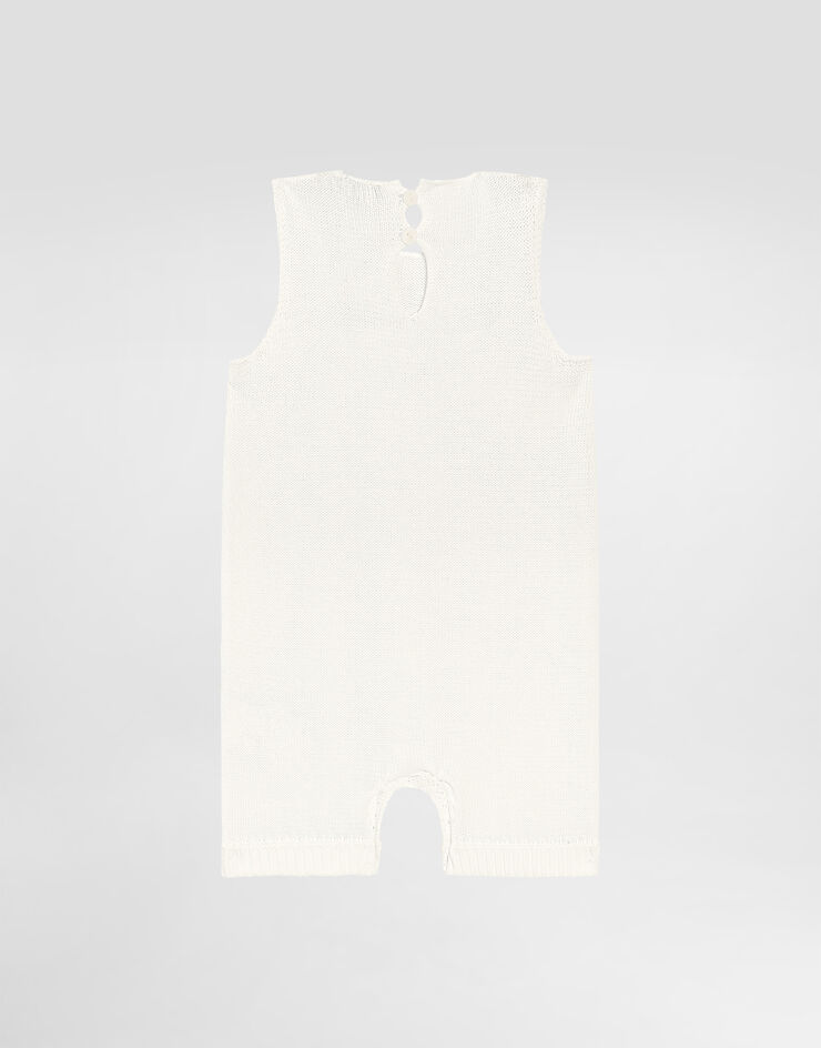 Dolce & Gabbana Barboteuse en maille travaillée au point losange White L1KO08JBCGA