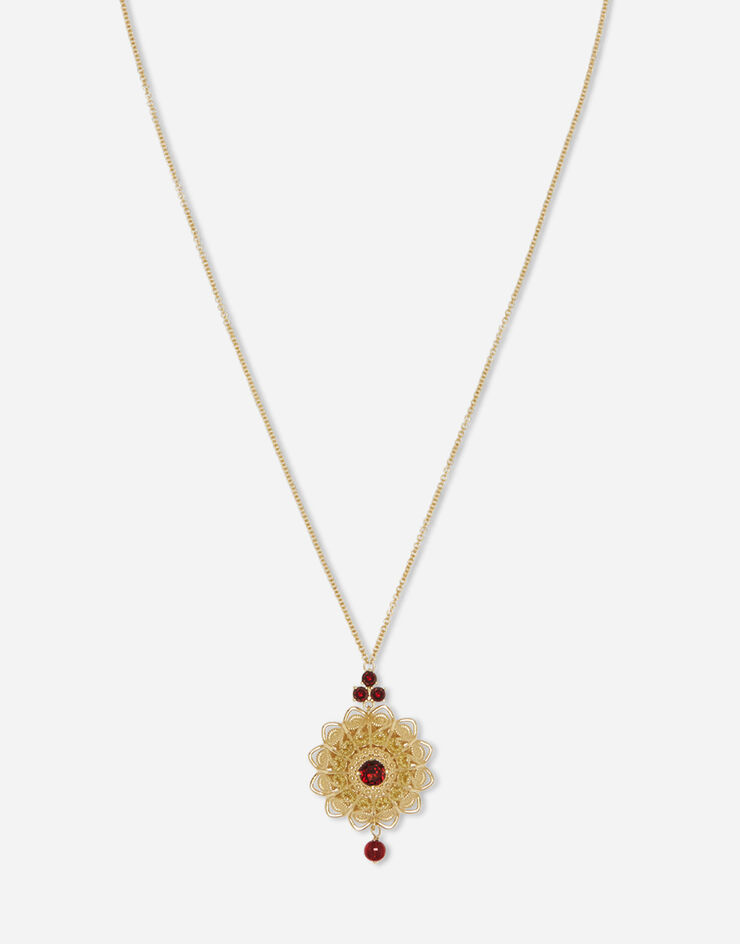 Dolce & Gabbana Pizzo pendant in yellow gold and rhodolite garnets Gold WAJP1GWROD1