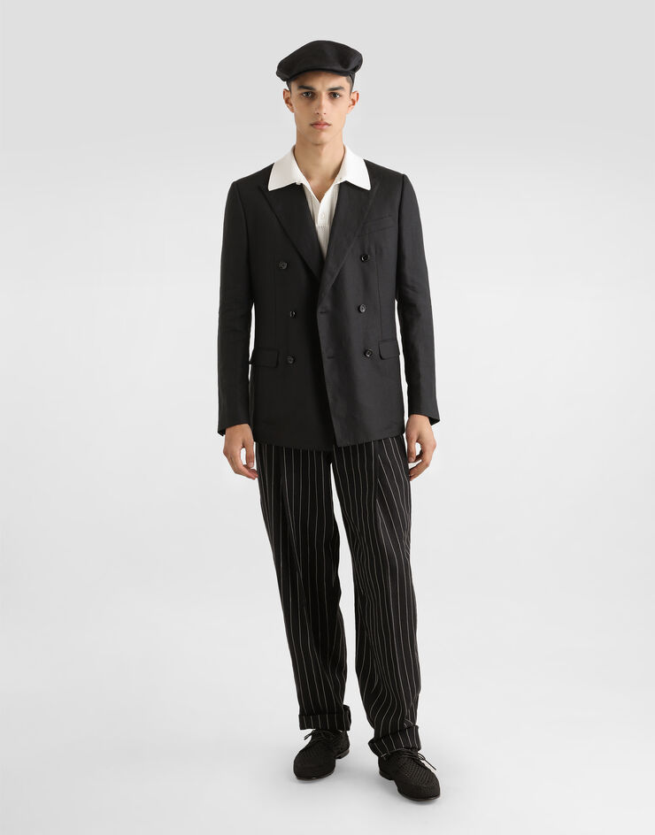 Dolce & Gabbana Pinstripe linen-blend pants with double darts Multicolor GP10DTFR3F0