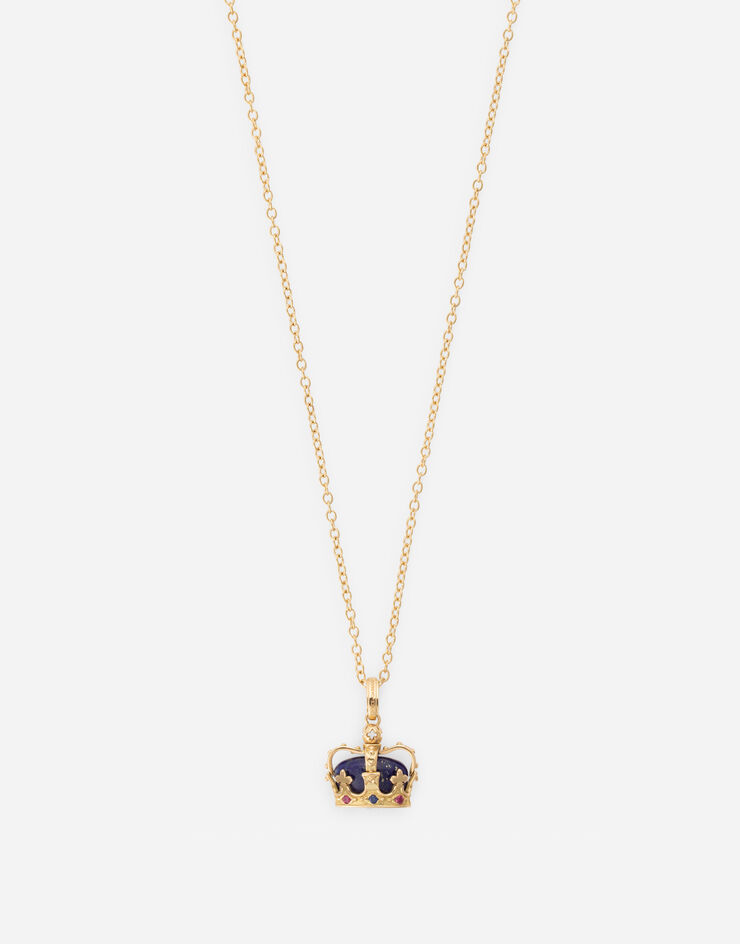 Dolce & Gabbana Pendente Crown in oro giallo con lapis lazzuli Oro giallo WAKK1GWLAP1