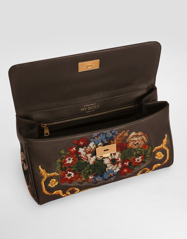 Dolce & Gabbana Medium My Sicily handbag with fine stitch embroidery Dolce & Gabbana Medium My Sicily handbag with fine stitch embroidery Multicolor BB7782B3T62