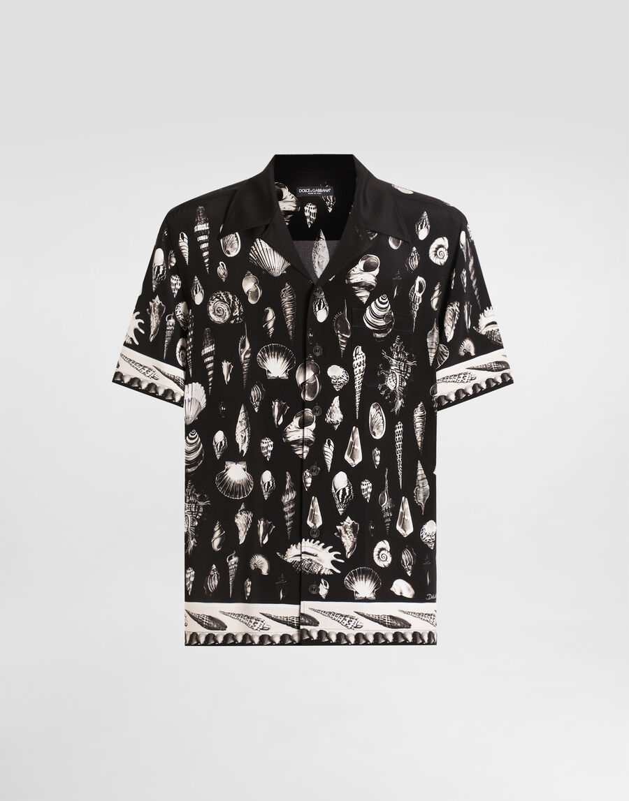 shell-print crêpe marocaine hawaii shirt