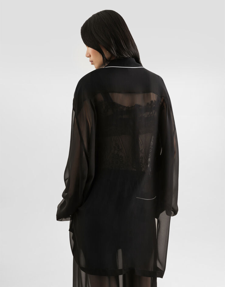 Dolce & Gabbana Chiffon shirt Black F5U37TFU1AT