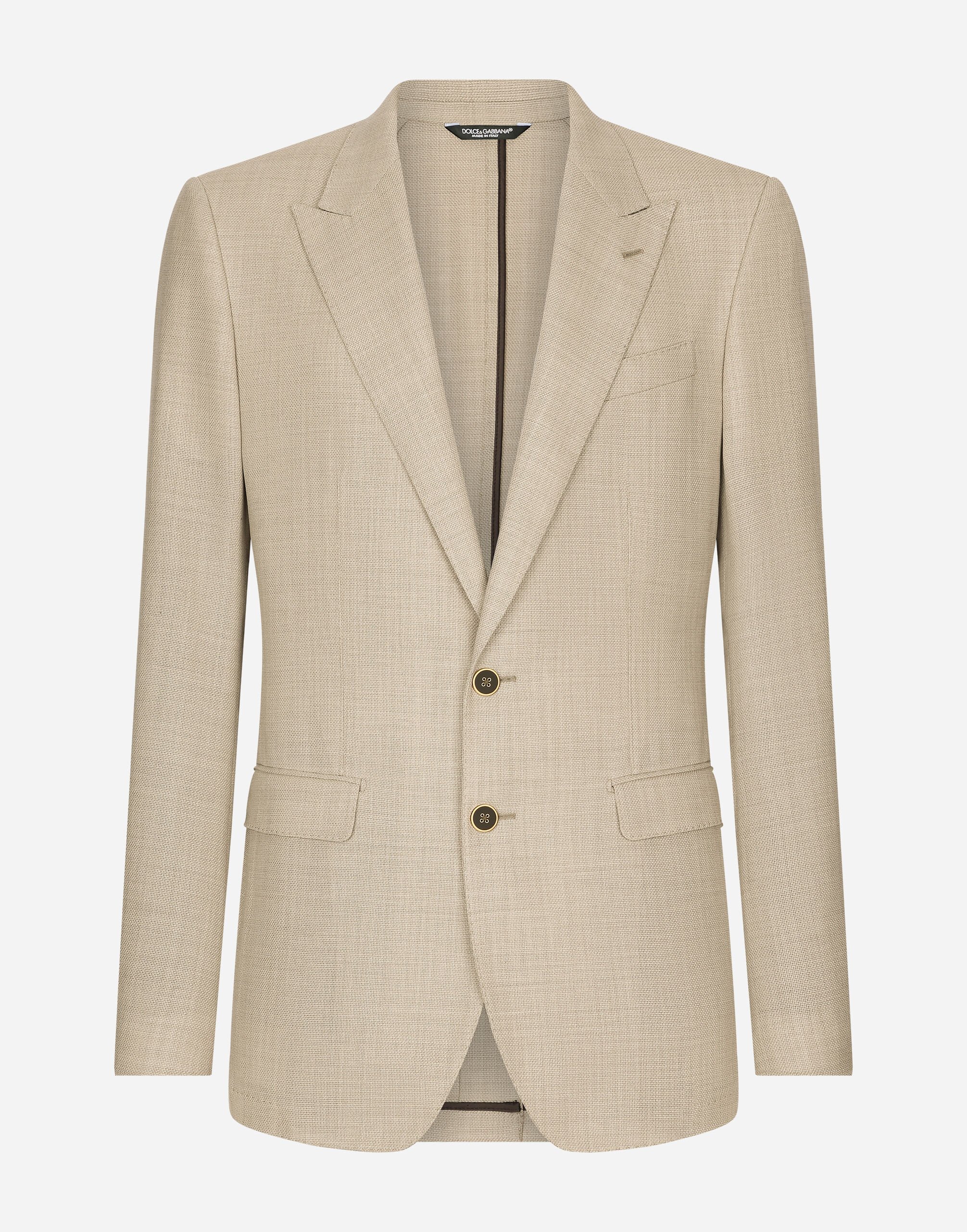 Dolce & Gabbana Single-breasted wool Taormina-fit jacket Brown G2NZ2TFU5SW