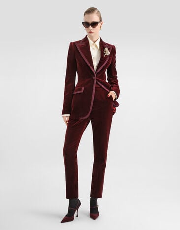 Dolce & Gabbana Velvet trousers Purple FTAM0TFUVG7