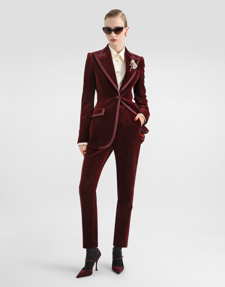Dolce & Gabbana Velvet trousers Purple FTAM0TFUVG7