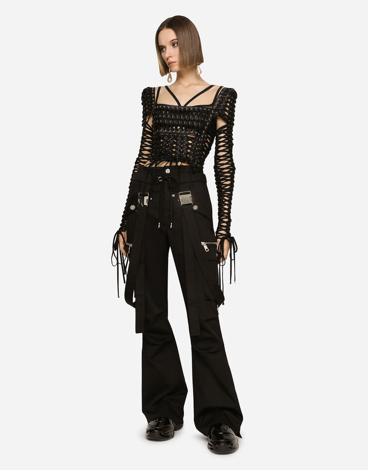 Dolce & Gabbana Top with laces and eyelets Multicolor F760PTGDA6M