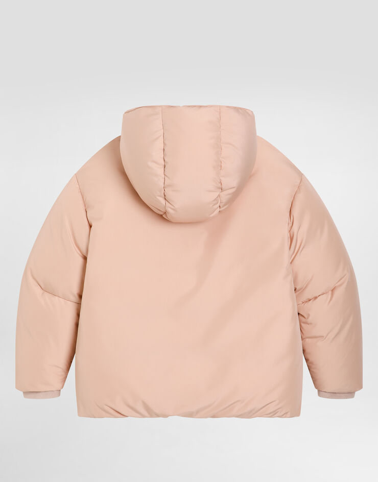 Dolce & Gabbana Short nylon down jacket Beige L5JBS1FUS3W