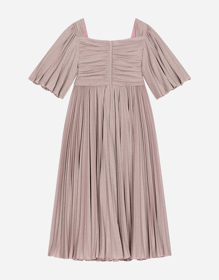Dolce & Gabbana Plisseekleid aus Lurex Rosa L53DQ7G7K2R