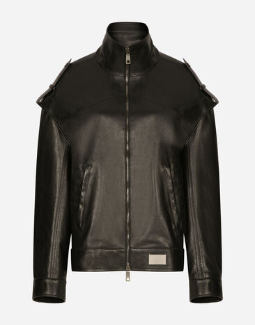 Dolce&Gabbana ジャケット オーバーサイズフィット ブルハイド ブラック F9Q36ZFUM06