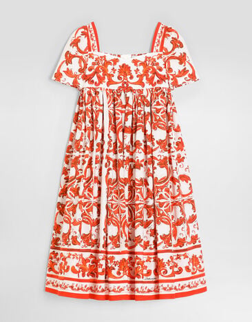 Dolce & Gabbana Majolica-print poplin dress Multicolor L54DH3G7P4N