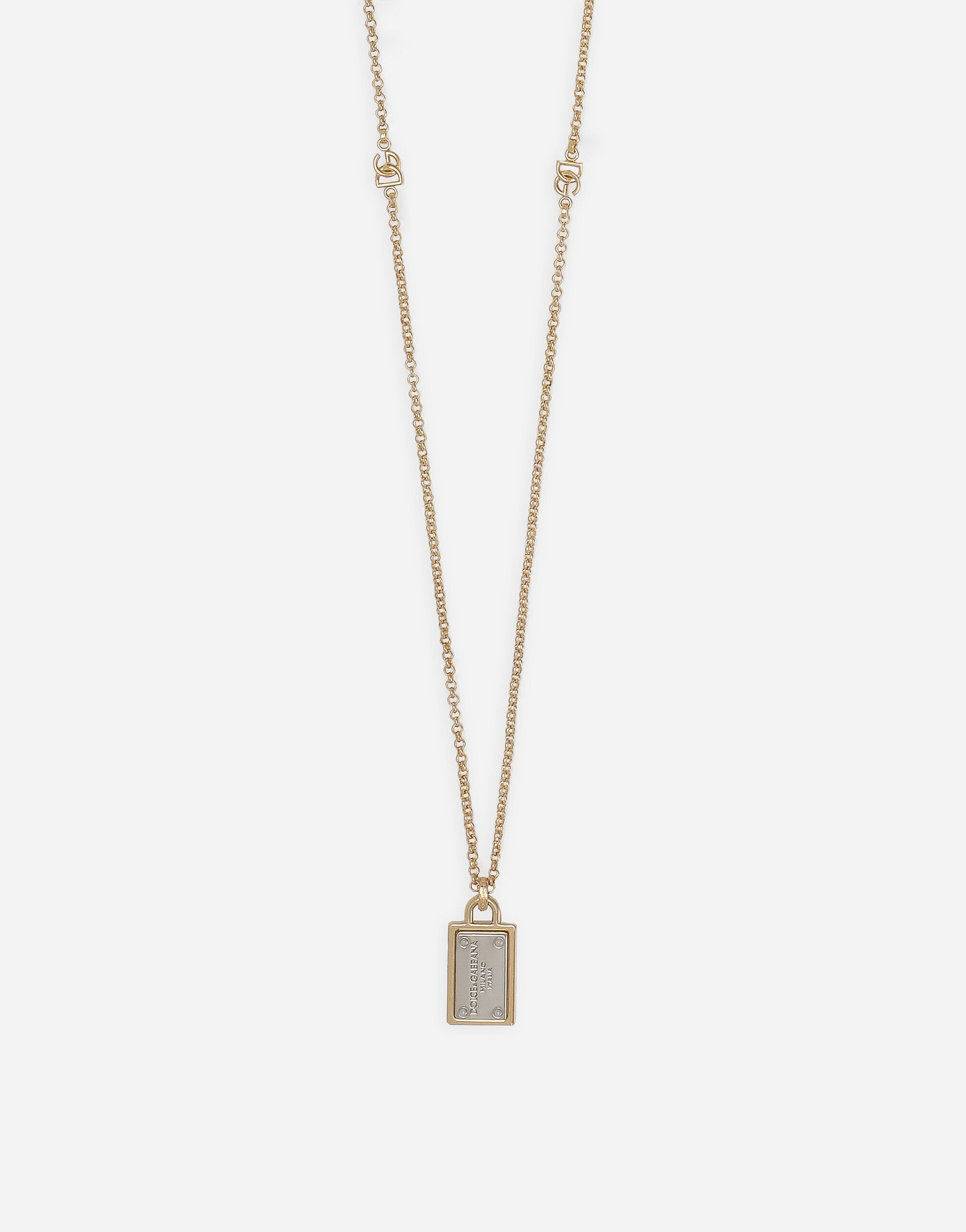Necklace with tag in Gold for Men Dolce Gabbana US